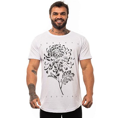 Camiseta Longline Masculina MXD Conceito Limitada Flor Oriental