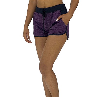 Shortinho Feminino Moletinho MXD Conceito Roxo Alvejado
