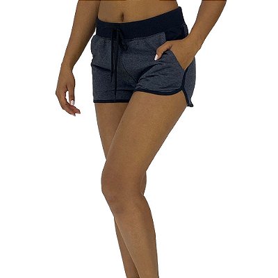 Shortinho Feminino Moletinho MXD Conceito Mescla Marinho