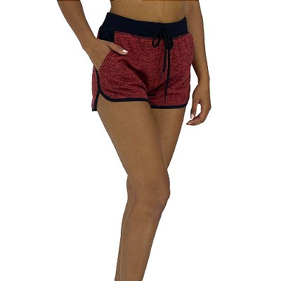 Shortinho Feminino Moletinho MXD Conceito Bordo Alvejado