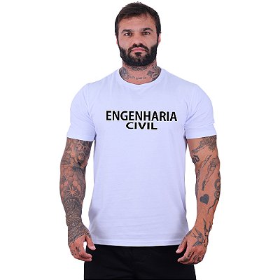 Camiseta Tradicional Estampa Universitária Faculdade Curso Engenharia Civil