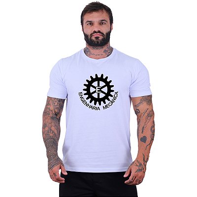 Camiseta Tradicional Estampa Universitária Faculdade Curso Engenharia Mecânica