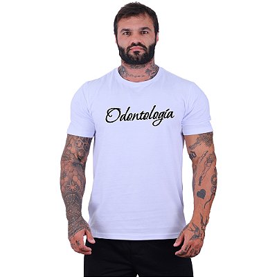 Camiseta Tradicional Estampa Universitária Faculdade Curso Odontologia