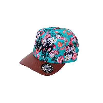 Boné Snapback MXD Conceito Unissex Floral Caveiras