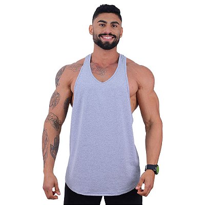 Regata Super Cavada Masculina MXD Conceito 50% Algodão 50% Poliéster Mescla Lisa