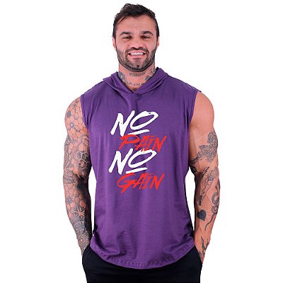 Regata Machão com Capuz Longline MXD Conceito No Pain No Gain