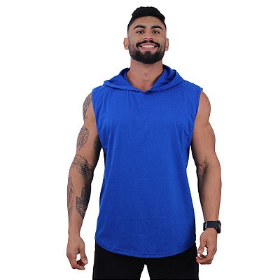 Regata Machão com Capuz Longline MXD Conceito 100% Algodão Azul Royal