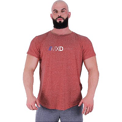 Camiseta Longline BENETTON Masculina MXD Conceito Marrom/Laranja