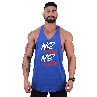 Regata Longline Super Cavada Masculina MXD Conceito No Pain No Gain Pincel