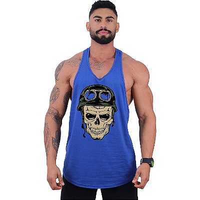 Regata Longline Super Cavada Masculina MXD Conceito Soldier's Skull