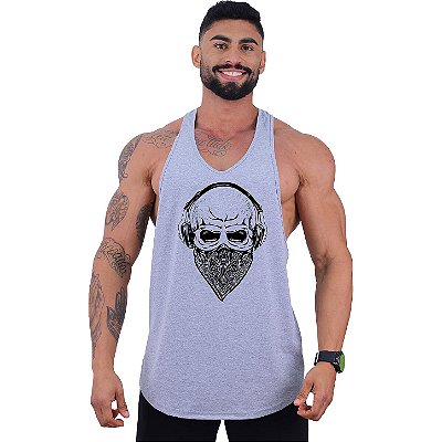 Regata Longline Super Cavada Masculina MXD Conceito Caveira Headset