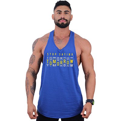 Regata Longline Super Cavada Masculina MXD Conceito Stop Saying Tomorrow