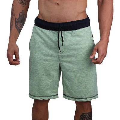 Bermuda Masculina Moletom MXD Conceito Verde Mesclado