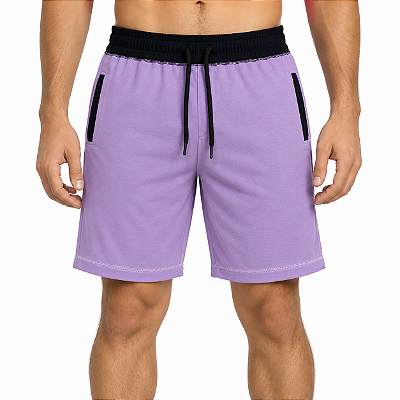 Bermuda Masculina Moletom MXD Conceito Lilás Liso