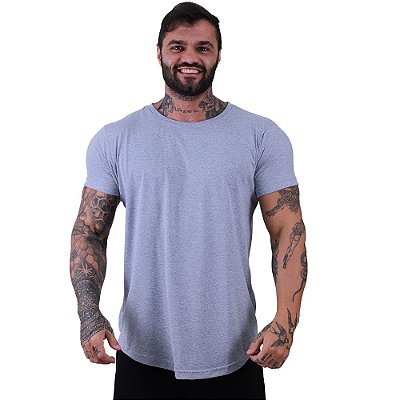 Camiseta Longline 50% Algodão 50% Poliéster Masculina MXD Conceito Mescla Tradicional