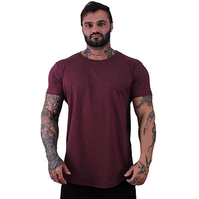 Camiseta Longline 50% Algodão 50% Poliéster Masculina MXD Conceito Mescla Bordô