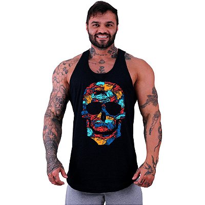 Regata Longline Masculina MXD Conceito Caveira Abstrata
