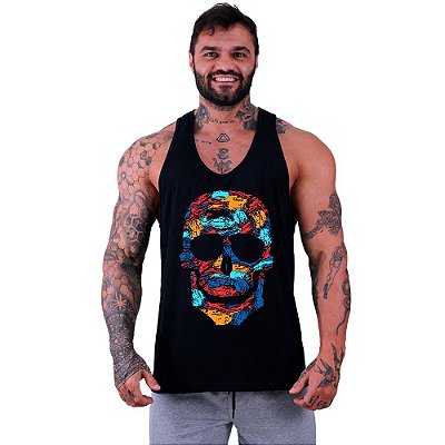 Regata Cavada Masculina MXD Conceito Caveira Abstrata