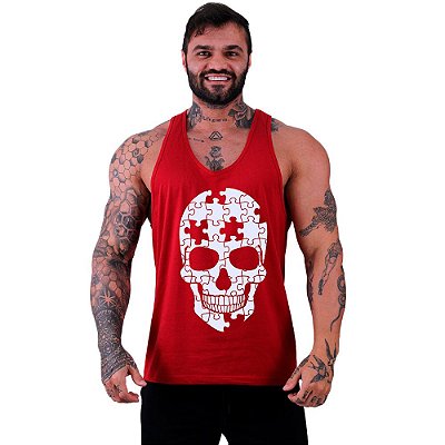 Regata Cavada Masculina MXD Conceito Puzzle Skull