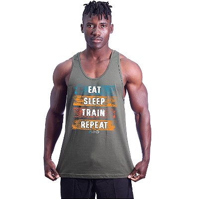 Regata Cavada Masculina MXD Conceito Eat Sleep Train Repeat