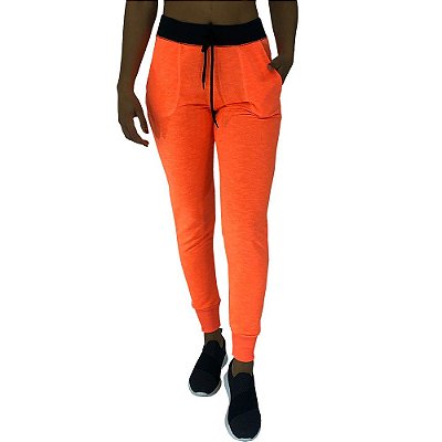 Calça Feminina Moletom MXD Conceito Laranja Flúor