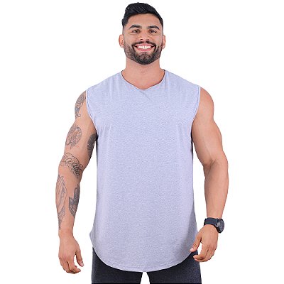Regata Machão Longline Sem Manga MXD Conceito 50% Algodão 50% Poliéster Mescla Tradicional