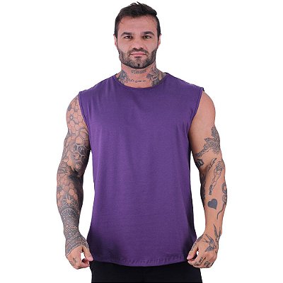 Regata Machão Longline Sem Manga MXD Conceito 100% Algodão Roxo