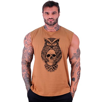 Regata Machão Longline Sem Manga MXD Conceito Caveira Coruja