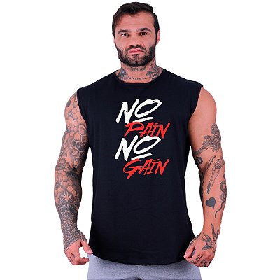 Regata Machão Longline Sem Manga MXD Conceito No Pain No Gain Pincelado