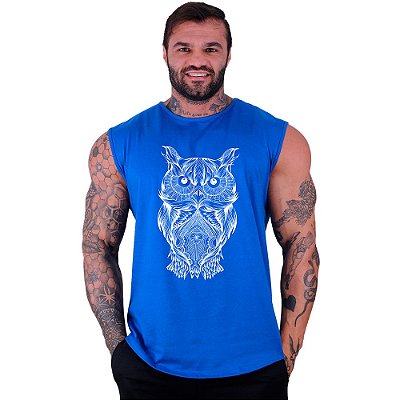 Regata Machão Longline Sem Manga MXD Conceito Coruja Mosaico