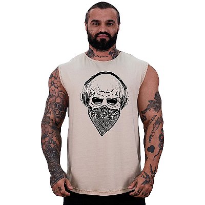 Regata Machão Longline Sem Manga MXD Conceito Caveira Com Lenço