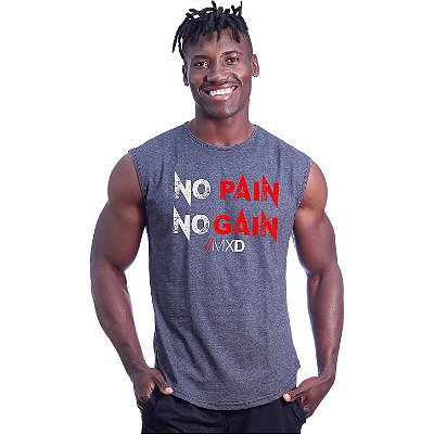 Regata Machão Longline Sem Manga MXD Conceito No Pain No Gain Clássico