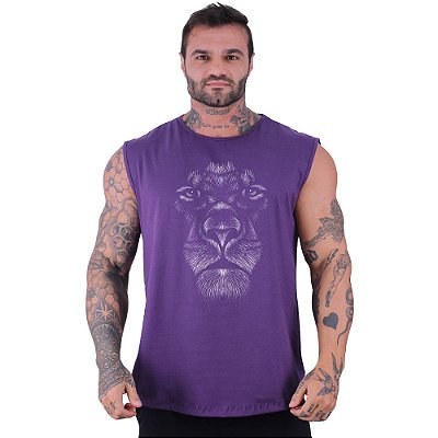 Regata Machão Longline Sem Manga MXD Conceito Leão Rabiscos