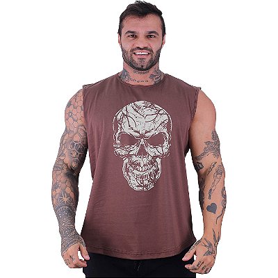 Regata Machão Longline Sem Manga MXD Conceito Caveira Estilhaço