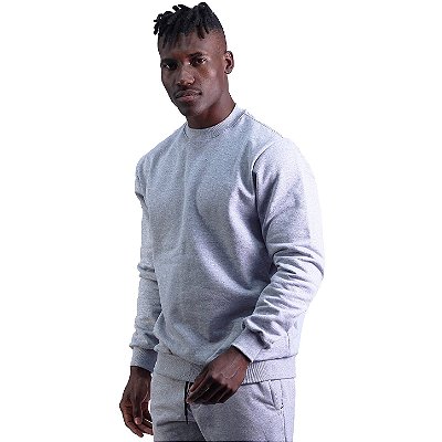 Blusa Moletom Lisa Basic Masculina MXD Conceito Sem Touca Mescla Tradicional