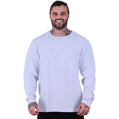 Blusa Moletom Lisa Basic Masculina MXD Conceito Sem Touca Mescla Alvejado