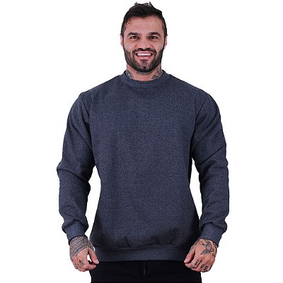 Blusa Moletom Lisa Basic Masculina MXD Conceito Sem Touca Grafite
