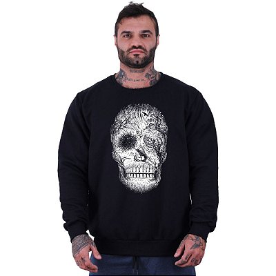 Blusa Moletom Basic Masculina MXD Conceito Sem Touca Caveira Florestal