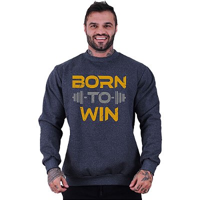 Blusa Moletom Basic Masculina MXD Conceito Sem Touca Born To WIn