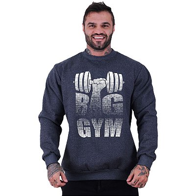 Blusa Moletom Basic Masculina MXD Conceito Sem Touca Big Gym Dumbbell