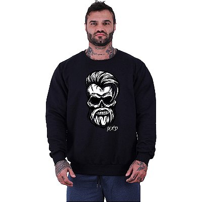 Blusa Moletom Basic Masculina MXD Conceito Sem Touca Angry Skull