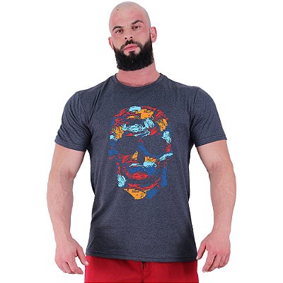Camiseta Tradicional Masculina Manga Curta MXD Conceito Caveira Abstrata