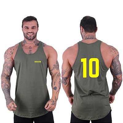 Regata Longline Masculina MXD Conceito Brasil e Número Dez
