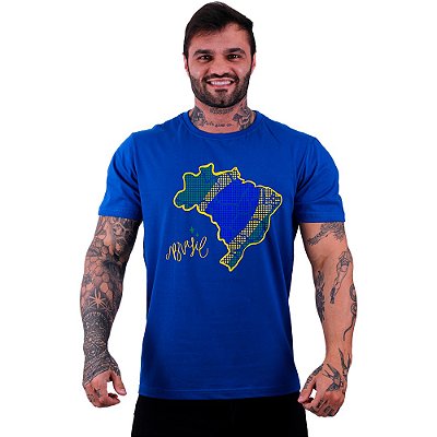 Camiseta Tradicional Masculina MXD Conceito Mapa do Brasil