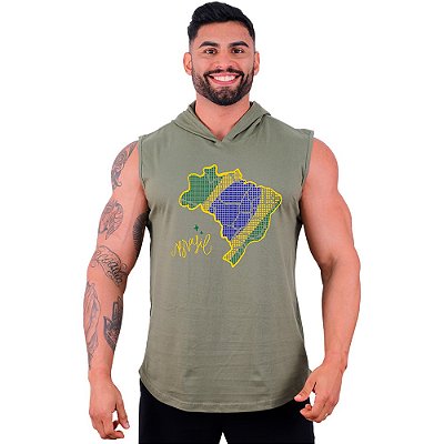 Regata Machão com Touca Masculina MXD Conceito Mapa do Brasil