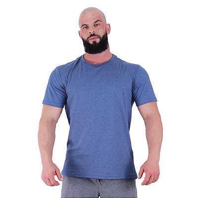 Camiseta Tradicional Masculina MXD Conceito 50% Algodão 50% Poliéster Mescla Marinho