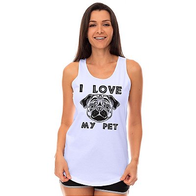 Regata Longline Feminina MXD Conceito I Love My Pet