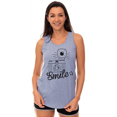 Regata Longline Feminina MXD Conceito Camera Smile