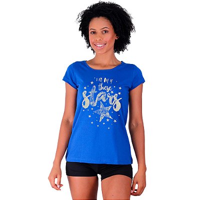 Camiseta Babylook Feminina MXD Conceito Iam One Of These Stars Eu Sou Uma Estrela