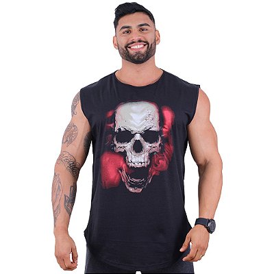 Regata Longline Machão MXD Conceito Premium Caveira Fumaça